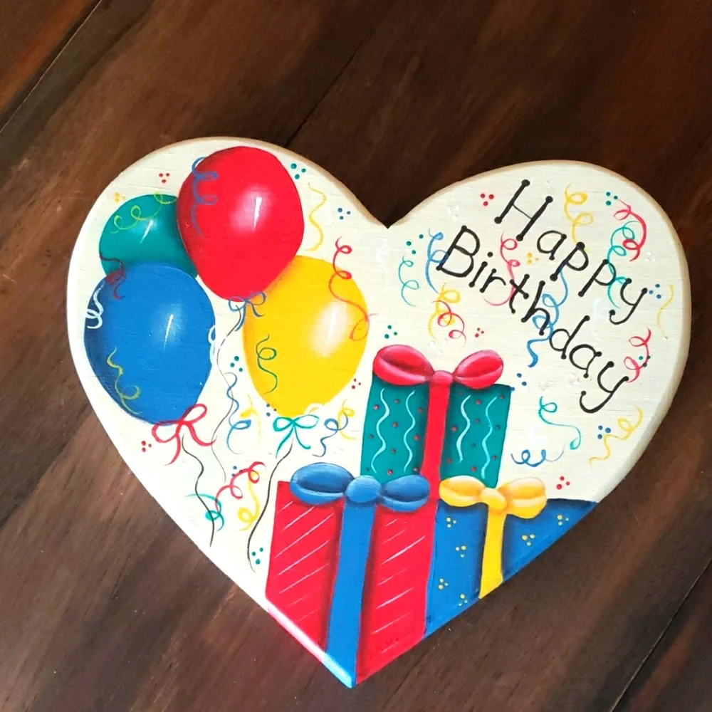 Heart-Shaped Red and Blue Birthday Party Decoration